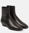 The Row Heritage Knurled Leather Ankle Boots In Black