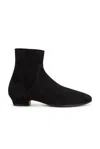 The Row Suede Awar Flat Booties In Black