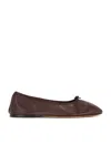 The Row Awar Leather Bow Ballerina Flats In Brown
