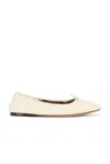 The Row Woman Ballet Flats Cream Size 6 Leather In Toile