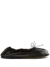 The Row Awar Leather Ballet Flats In Black