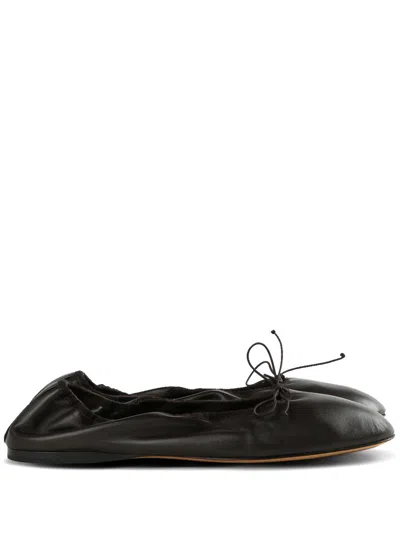 The Row Women's Leather Awar Ballerina Sandal In Black