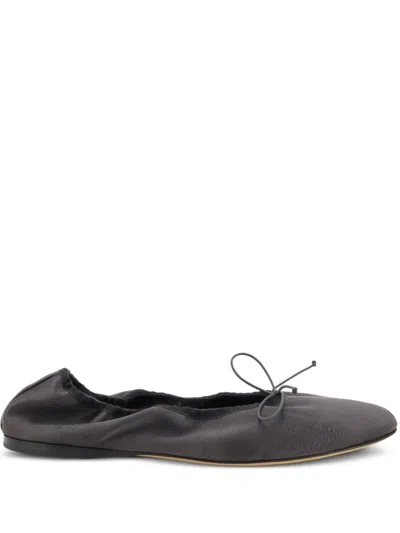The Row Awar Satin Ballet Flats In Grey