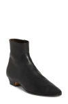 The Row Heritage Knurled Leather Ankle Boots In Black