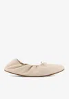 The Row Awar Elasticated Satin Ballet Flats In White