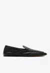 The Row Awar Leather Loafers Flat Sole In Black