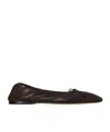 The Row Hereditas Bow Detailed Ballet Flats In Black