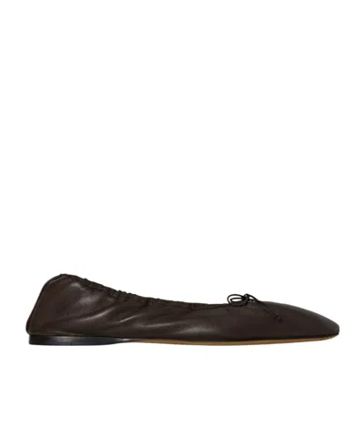 The Row Hereditas Bow Detailed Ballet Flats In Black