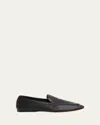 The Row Awar Leather Loafers Flat Sole In Black