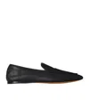 The Row Awar Leather Loafers Flat Sole In Black