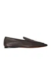 The Row Colette Loafers In Smooth Pebble Calf Leather In Black