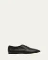 The Row 10mm Awar Leather Lace-up Shoes In Black