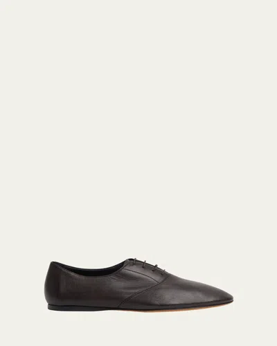 THE ROW AWAR LEATHER LACE-UP LOAFERS