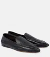 The Row Awar Leather Loafers Flat Sole In Black