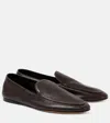 The Row Colette Loafers In Smooth Pebble Calf Leather In Brown