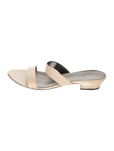 Pre-owned The Row Awar Leather Slides In Neutrals
