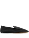 The Row Awar Leather Loafers Flat Sole In Black