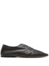 The Row 10mm Awar Leather Lace-up Shoes In Braun