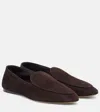 The Row Dark Brown Suede Awar Loafers In Multi
