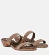The Row Awar Suede Sandals In Brown