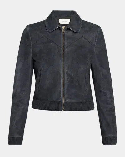 The Row Axelette Suede Jacket In Black