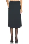The Row Flores Asymmetric Scuba Maxi Skirt In Black