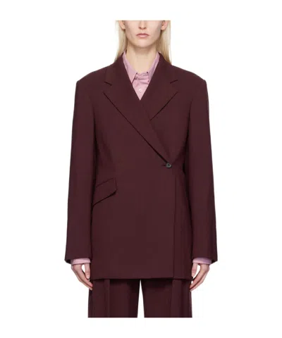 The Row Azul Long-sleeved Suit Jacket In Red