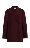 The Row Azul Wool Double-breasted Blazer In Burgundy