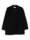 The Row Azuron Double-breasted Coat In Black