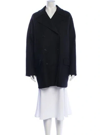 Pre-owned The Row 'azuron' Virgin Wool Peacoat In Gray