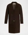 The Row Babilonia Suede Belted Single-breasted Coat In Brown