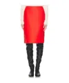 The Row Wool Blend Corinna Skirt High-waisted Knee-length In Red