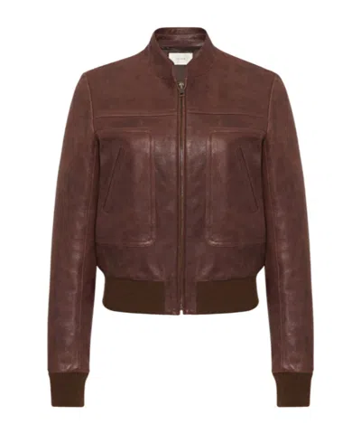 The Row Bader Jacket In Leather