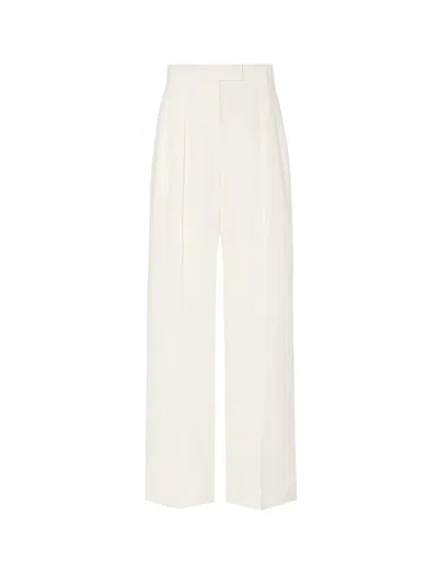 The Row White Linen Wide Trousers