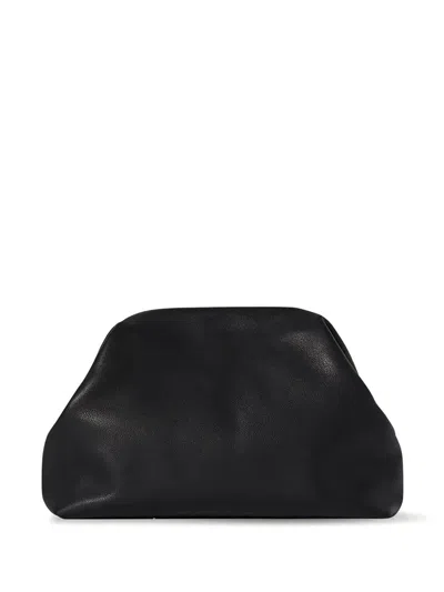 The Row Mira Clutch Bag In Saddle Leather In Black