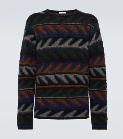 The Row Bakou Intarsia Cashmere And Silk Sweater In Multicoloured