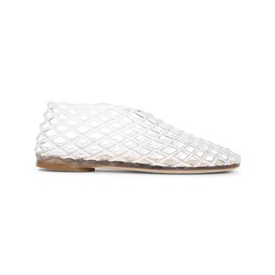 The Row Mara Rubber Mesh Ballerina Flats In Clear