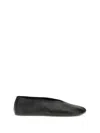 The Row Stella Round Toe Flat Ballerina Shoes In Black