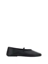 The Row Elastic Ballet Black Nappa Slippers In Black