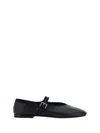 The Row Leather Boheme Mary Jane Ballet Flats In Black