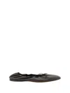The Row Round Toe Ballet Flats With Bow Detail In Brown