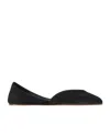 The Row Gemma Black Suede Ballet Flats In Black