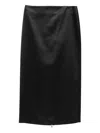 The Row Balmira Satin Pencil Skirt In Black