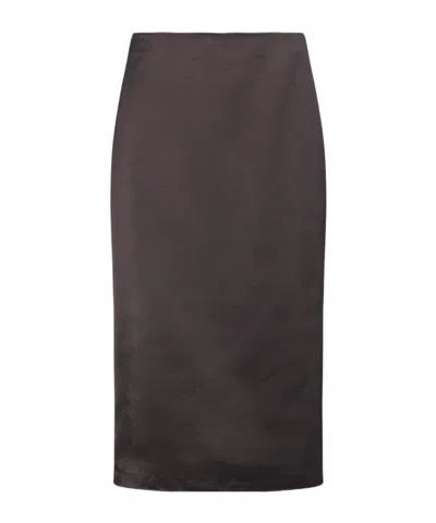 The Row Balmira Skirt In Silk In Brown