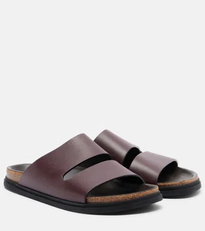 The Row Band Leather Slides In Multi