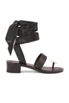 The Row Band Sandal In Espresso  Dark Brown  & Brass