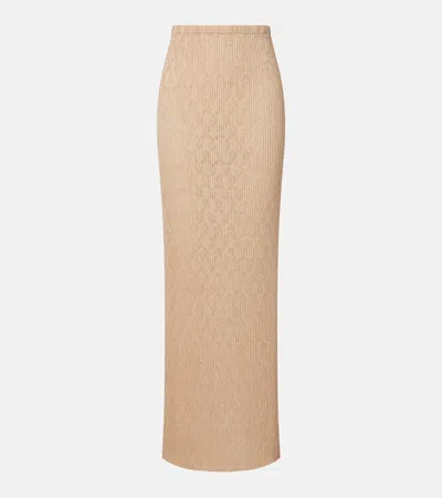 The Row Bandi Ribbed-knit Maxi Skirt In Brown