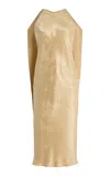 The Row Baras Silk Midi Cape Dress In Neutral