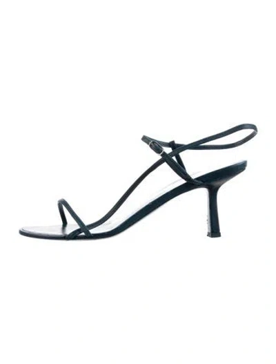 Pre-owned The Row Bare Leather Sandals In Blue