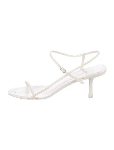 Pre-owned The Row Bare Leather Sandals In White